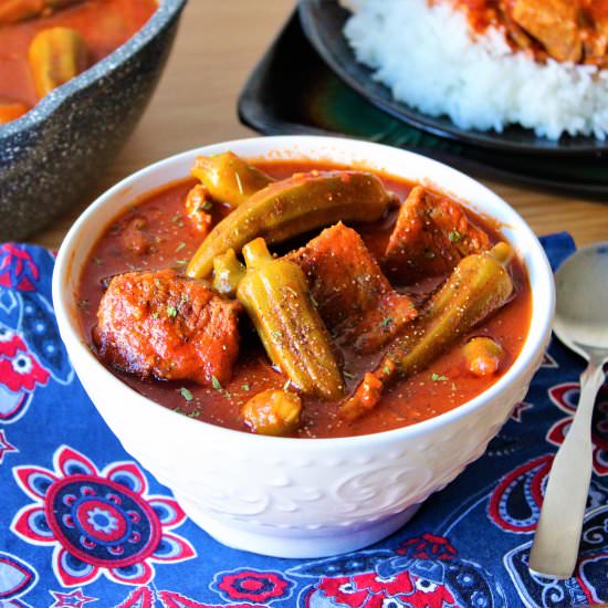 Egyptian Beef & Okra Stew - Recipe photo by eyesclosedcooking