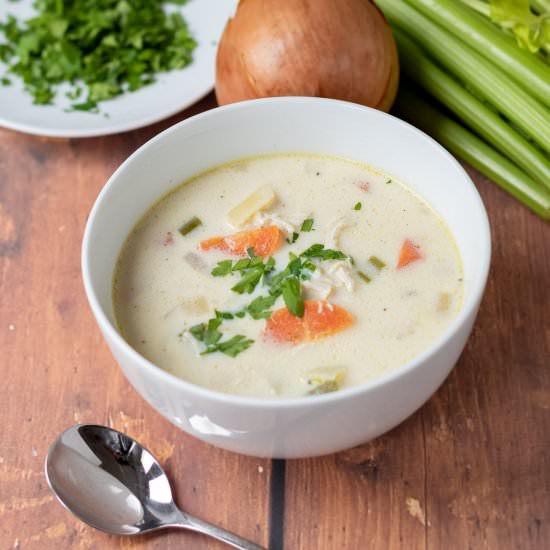 Healthy Creamy Chicken Potato Soup - Recipe photo by neilshealthymeals
