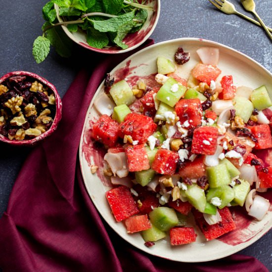 Watermelon, Cucumber and Feta Salad - Recipe photo by FoodTokWithSherin