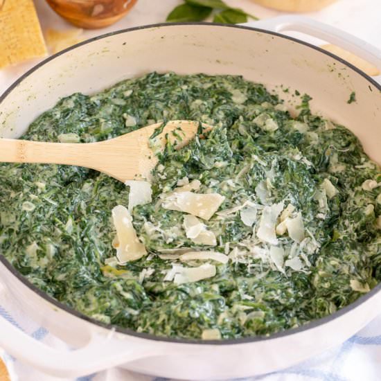 Creamed Spinach (Lightened Up) - Recipe photo by KyleeCooks