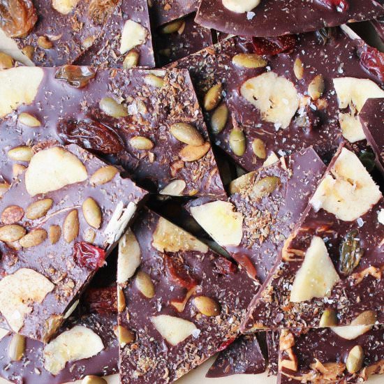 Trail Mix Chocolate Bark - Recipe photo by thefigjar
