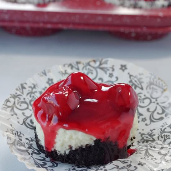 Mini Cherry Cheescakes - Recipe photo by Food Meanderings