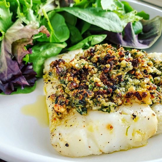 Walnut & Herb Cod au Gratin - Recipe photo by Quisine Queen B