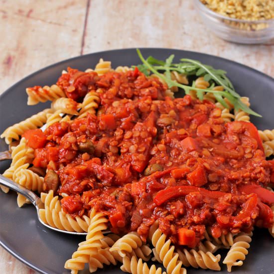 lentils cacciatore - Recipe photo by veganwithgusto