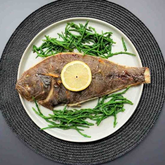 baked brill - Recipe photo by Cuisine Fiend