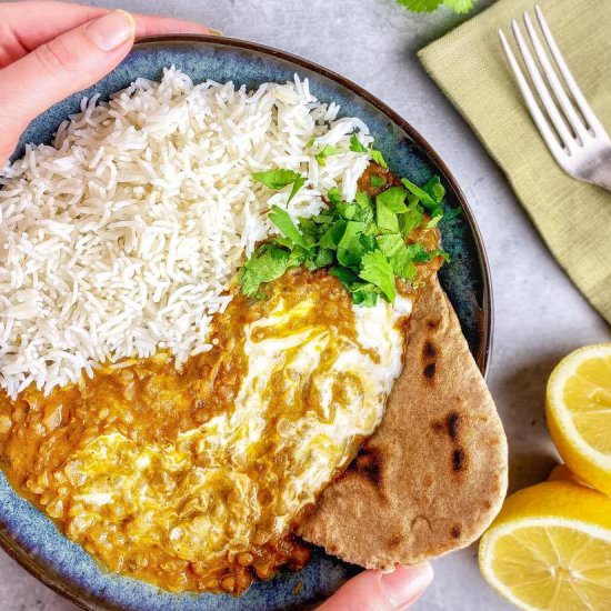 Red Lentil Dahl - Recipe photo by No Sweat Vegan