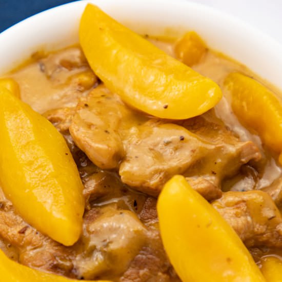 Creamy Peaches and Pork - Recipe photo by seasiderecipes