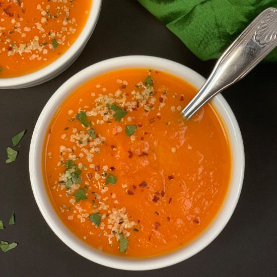 Carrot Ginger Soup - Recipe photo by indianveggiedelight