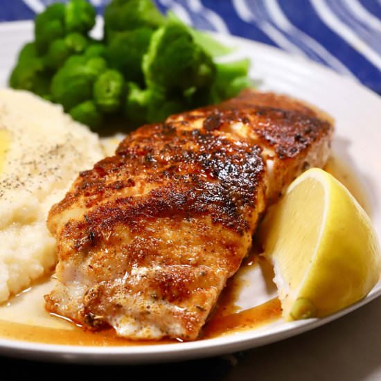 The Best Blackened Grouper - Recipe photo by Grits and Pinecones