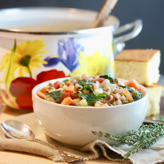 Southern Black-Eyed Pea Soup - Recipe photo by Grits and Pinecones