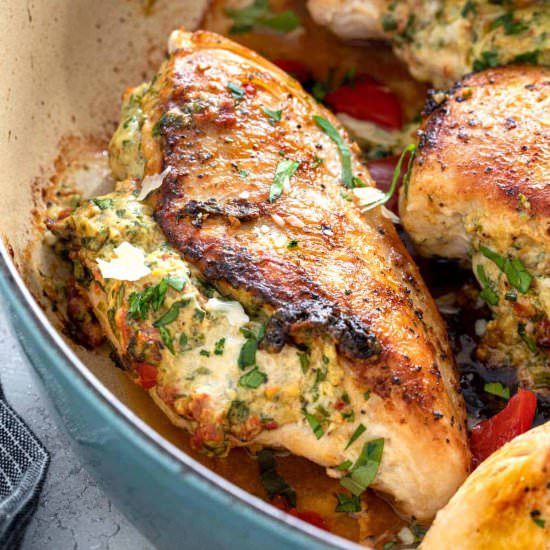 Stuffed Tuscan Chicken - Recipe photo by Jessica Gavin