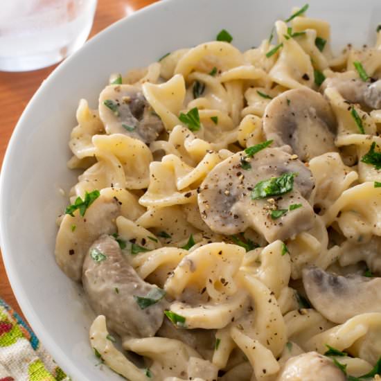 Mushroom Stroganoff - Recipe photo by For the Love of Cooking