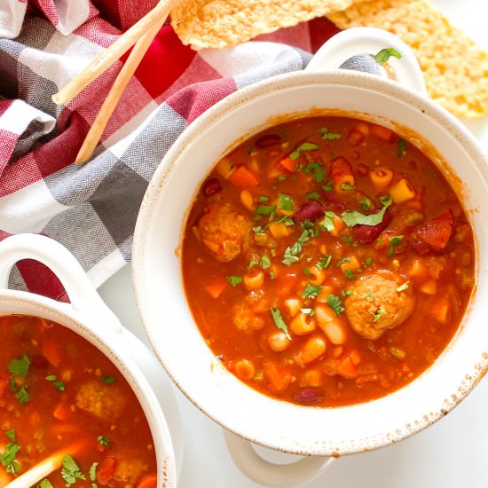 Meatball Pasta e Fagioli - Recipe photo by Nictastingspoon
