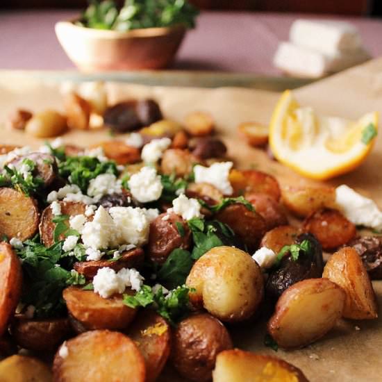 Herby potatoes with Lemon & Feta - Recipe photo by thefigjar