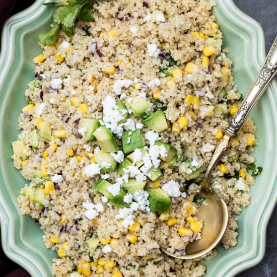 Quinoa Avocado Salad with Corn - Recipe photo by Chef Molly