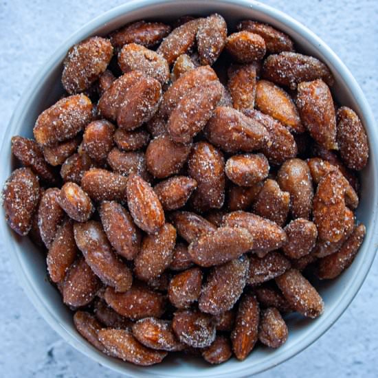 Honey Cinnamon Candied Almonds - Recipe photo by the darling apron