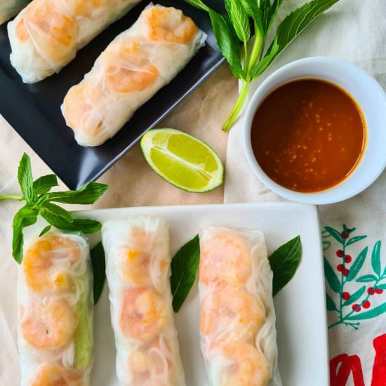Vietnamese rice paper rolls - Recipe photo by Casually Peckish