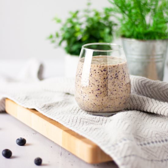 Blueberry Tahini Smoothie - Recipe photo by The Littlest Crumb