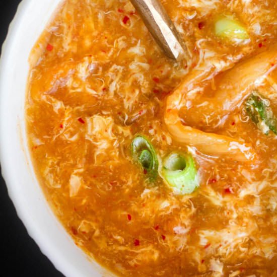 Miso Egg Drop Soup w/ Kimchi - Recipe photo by taoofspice
