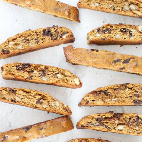 Chocolate Pecan Biscotti - Recipe photo by DoughEyedBlog