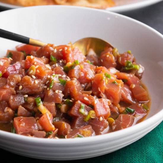 Easy Tuna Poke Salad - Recipe photo by JawnsICooked