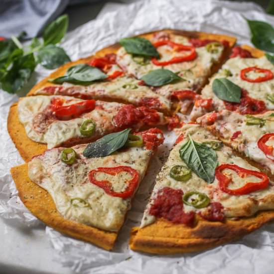 Easy Sweet Potato Pizza (v, gf) - Recipe photo by veggi.es