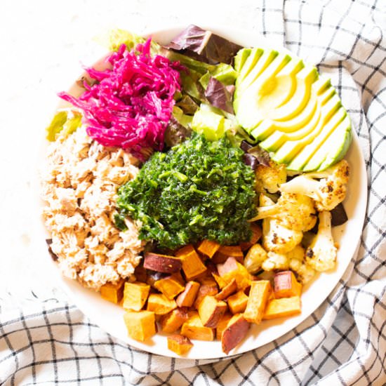 Nourishing Buddha Bowl (AIP, Paleo) - Recipe photo by HurriedHealthNut