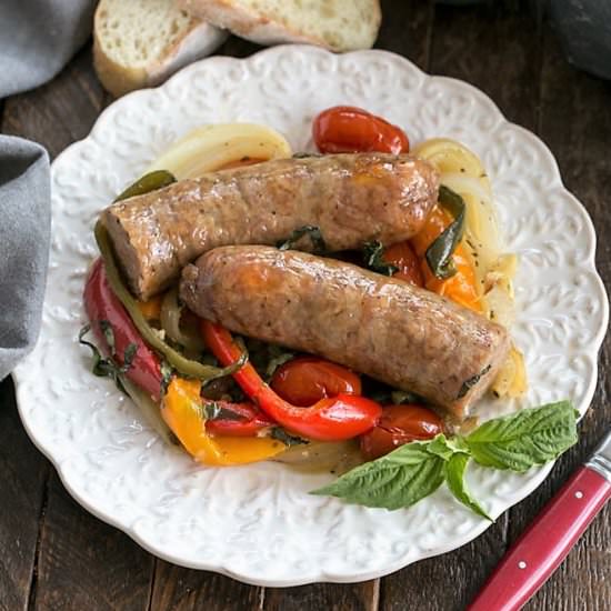 Sheet Pan Sausage and Peppers - Recipe photo by thatskinnychickcanbake