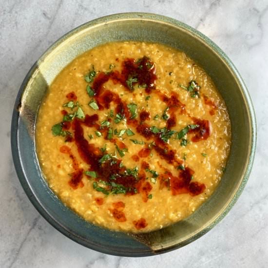 Red Lentil Soup - Recipe photo by thebrookcook.wordpress.com