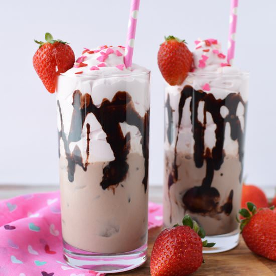 CHOCOLATE STRAWBERRY DALGONA DRINK - Recipe photo by therebelchick