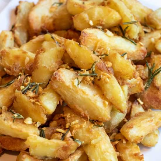 Crispy Garlic Rosemary Potato Wedge - Recipe photo by servedfromscratch