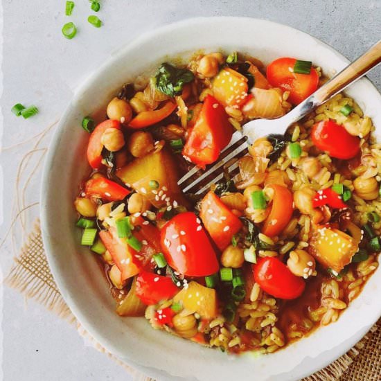 Sweet & Sour Chickpeas - Recipe photo by Inspired Edibles