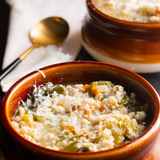 Escarole Soup with Barley and Parme - Recipe photo by JawnsICooked
