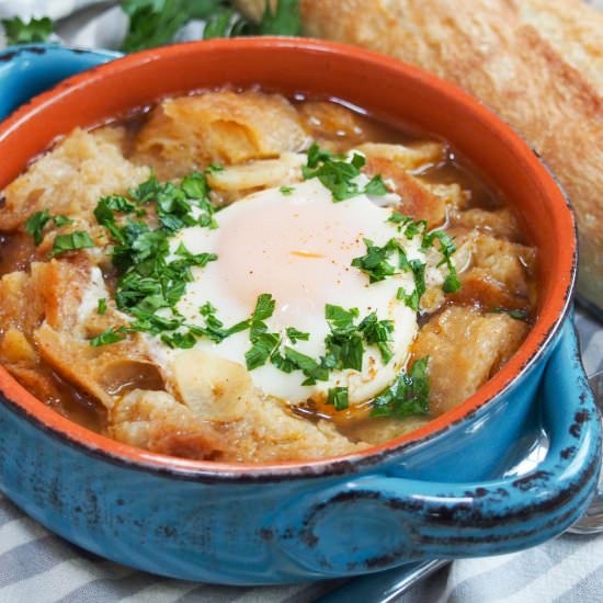 Spanish garlic soup (sopa de ajo) - Recipe photo by carolinescooking