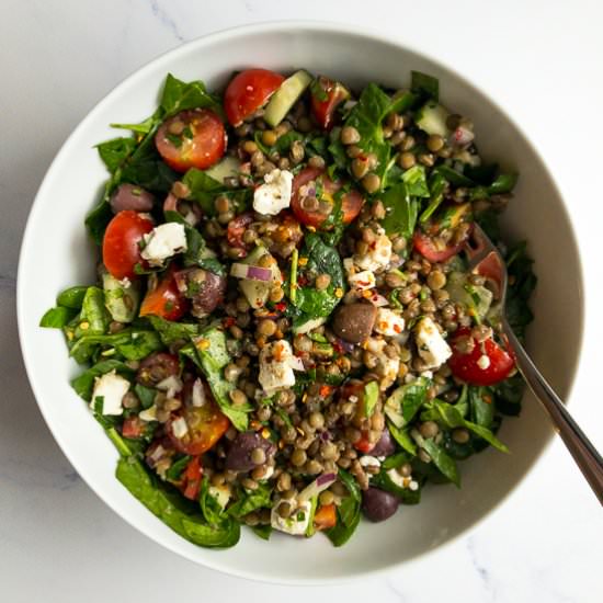 Mediterranean Lentil Salad - Recipe photo by bitesofberi