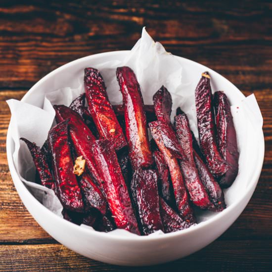Oven Baked Beet Fries with Spicy Ai - Recipe photo by asiancaucasian