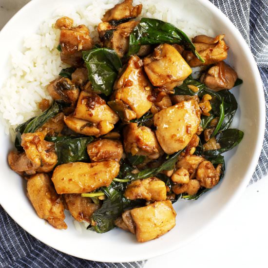 Three-Cup Chicken - Recipe photo by PinchandSwirl