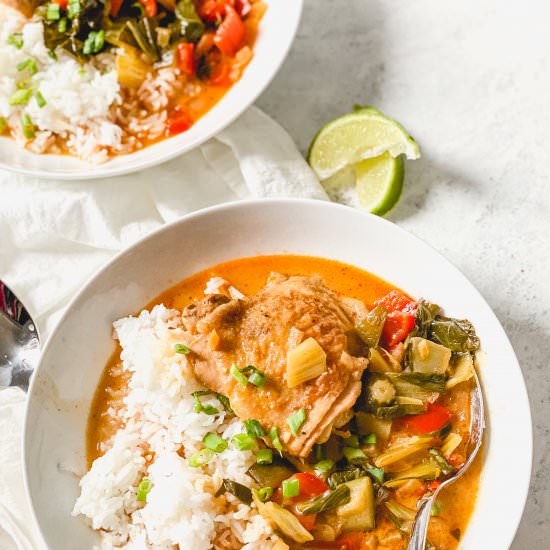 One-Pot Coconut Curry Braised Chick - Recipe photo by Real Food with Sarah