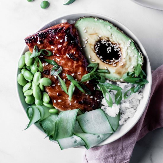 soy glazed broiled salmon - Recipe photo by whisked away kitchen