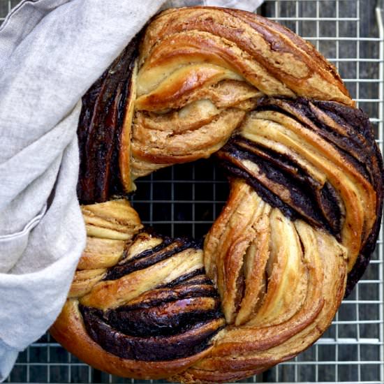 Cocoa And Peanut Butter Brioche - Recipe photo by simmerandsauce