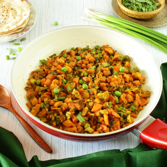Carrots Peas & Fenugreek Vegetable - Recipe photo by My Culinary Expressions