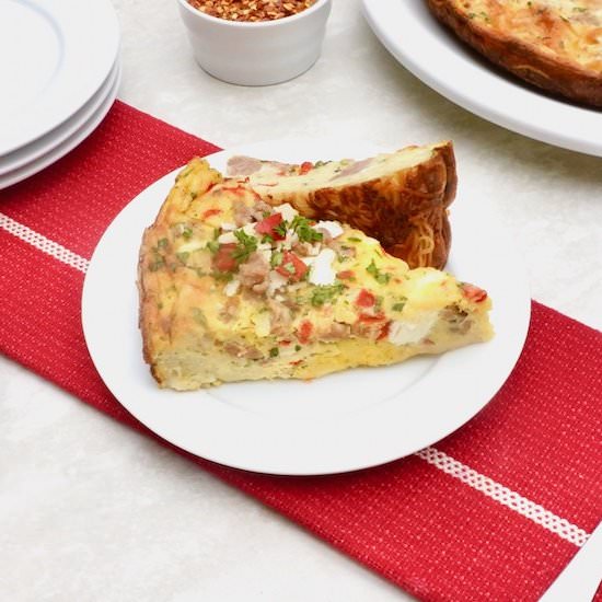 Sausage Pasta Frittata - Recipe photo by anothertablespoon