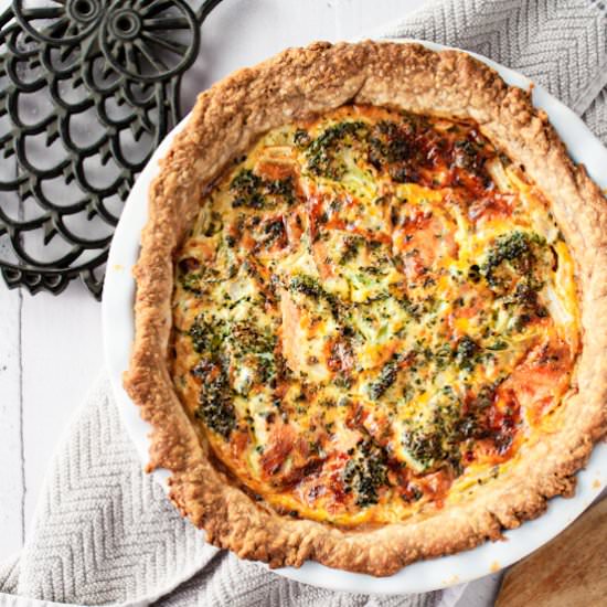 Broccoli and Smoked Salmon Quiche - Recipe photo by The Littlest Crumb