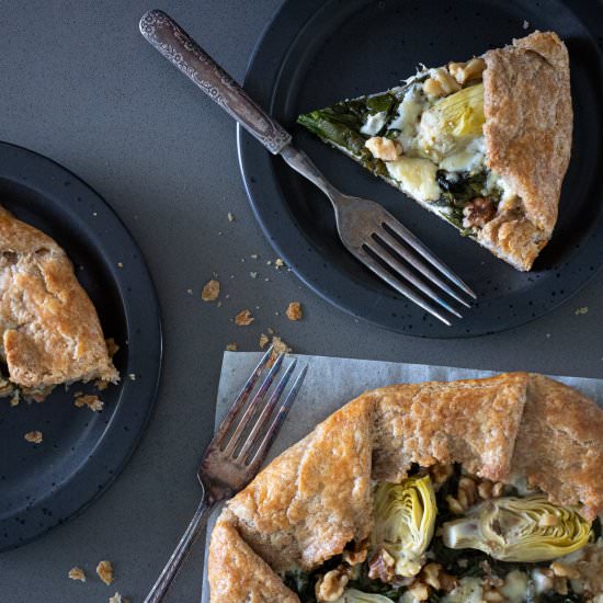 Artichoke Spinach Galette - Recipe photo by Aredspatula