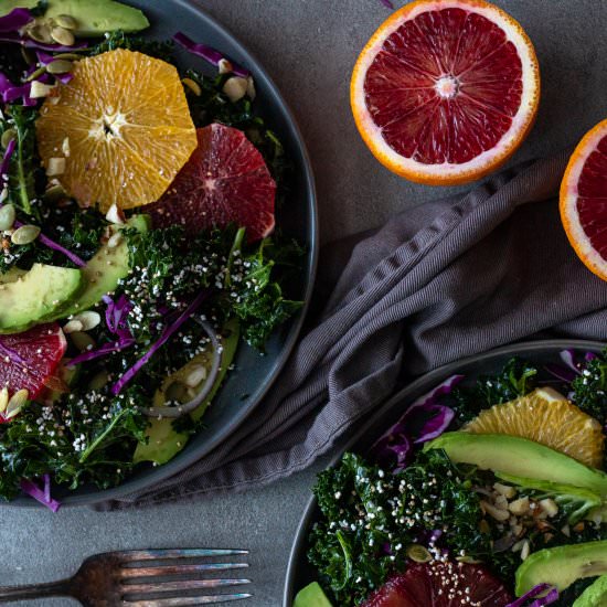 Winter Greens Salad with Oranges - Recipe photo by Aredspatula