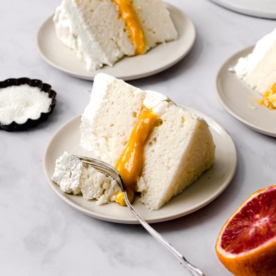 Almond Cake with Blood Orange Curd - Recipe photo by sloanes.table