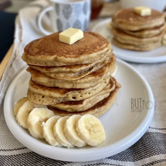 Oatmeal Buttermilk Pancakes - Recipe photo by butfirstchai
