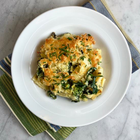 Baked Cheesy Broccoli Rabe Pasta - Recipe photo by thebrookcook.wordpress.com