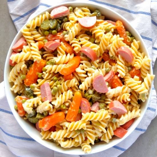 German Pasta Salad (Nudelsalat) - Recipe photo by mydinner.co.uk