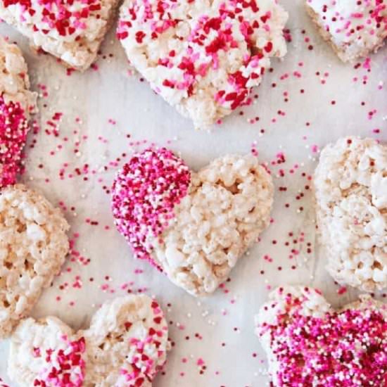 Heart Shaped Rice Krispie Treats - Recipe photo by noshingwiththenolands